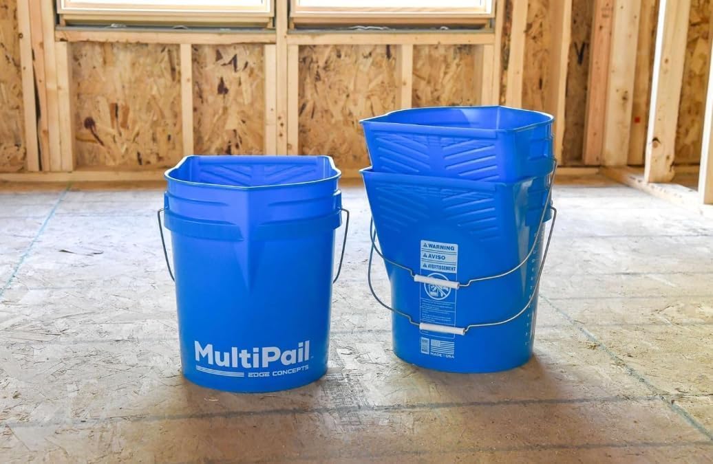 5-Gallon Multi-Use Bucket with Paint Tray, Dustpan Edge and Spout
