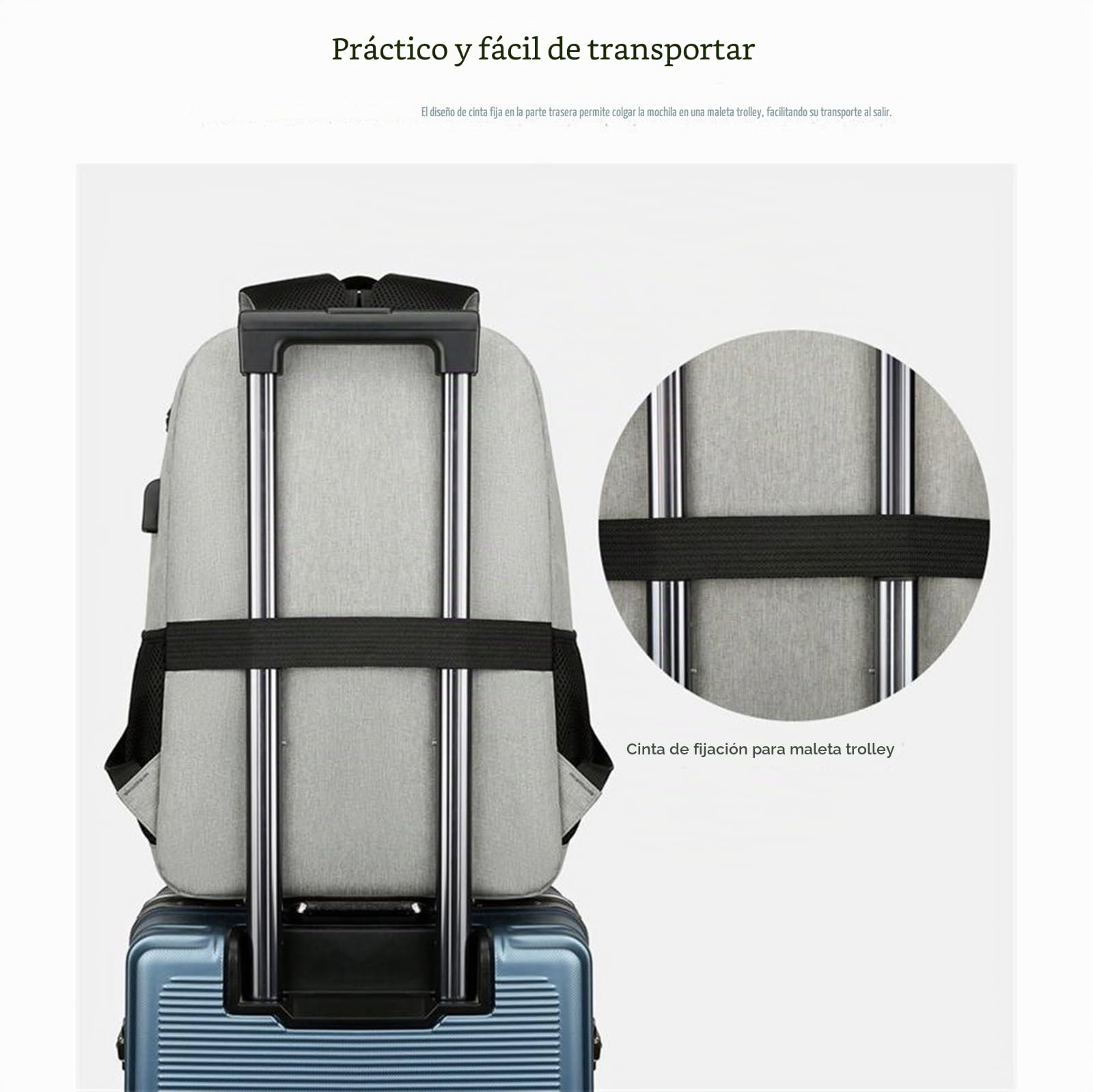 Bolsa de Almuerzo Mochila de Preparación de Comidas para Hombres y Mujeres, con Refrigerador, Puerto USB y Bolsa Térmica