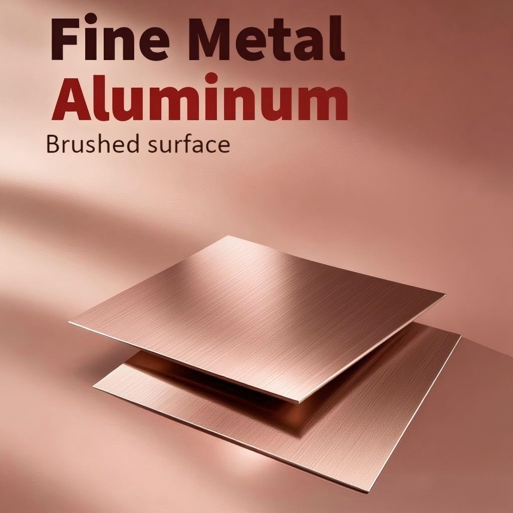Roségoldene, gebürstete, eloxierte Aluminiumplatte, 0,5 mm und 1 mm dick, flaches Aluminiumlegierungsblech for Bastelarbeiten Werkzeuge(300x300x0.5mm)