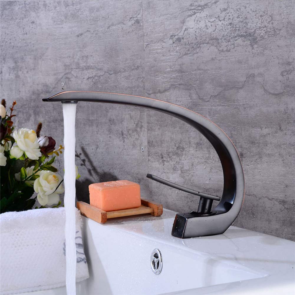 Robinet cascade pour lavabo de salle de bain avec mitigeur chaud froid