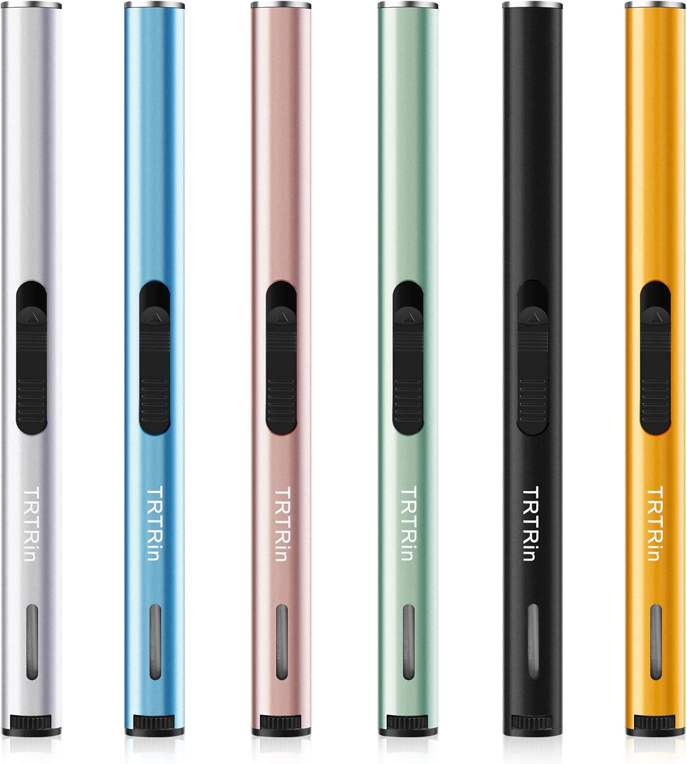 Encendedores recargables de 7.68 pulgadas, paquete de 6 encendedores de butano recargables, con ventana visible de combustible, encendedor largo de