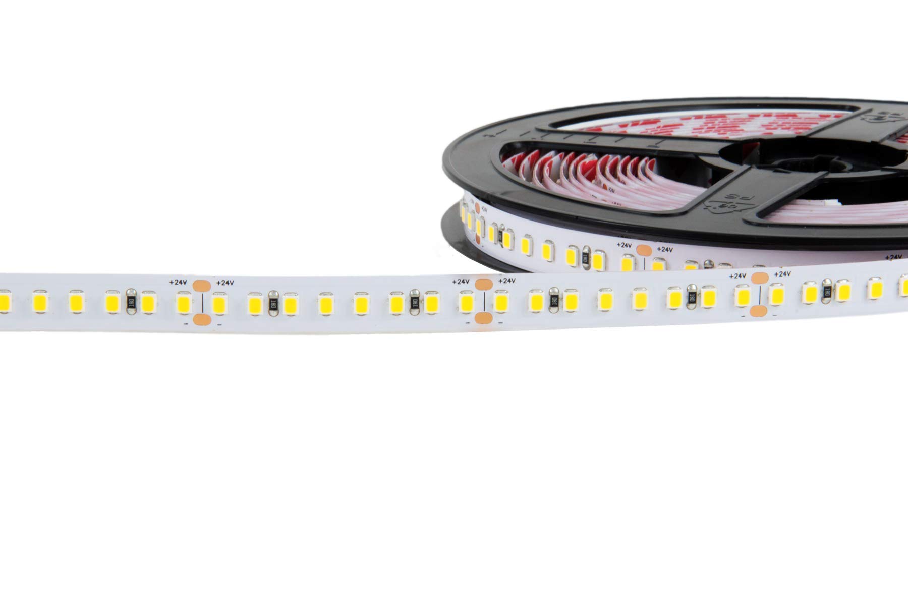 eurekaled – Tira LED a + + 5 mt 130 W 18000 lúmenes 24 V bobina Strip LED de 300 LED chip 3528, IP20 no impermeable Luce Naturale