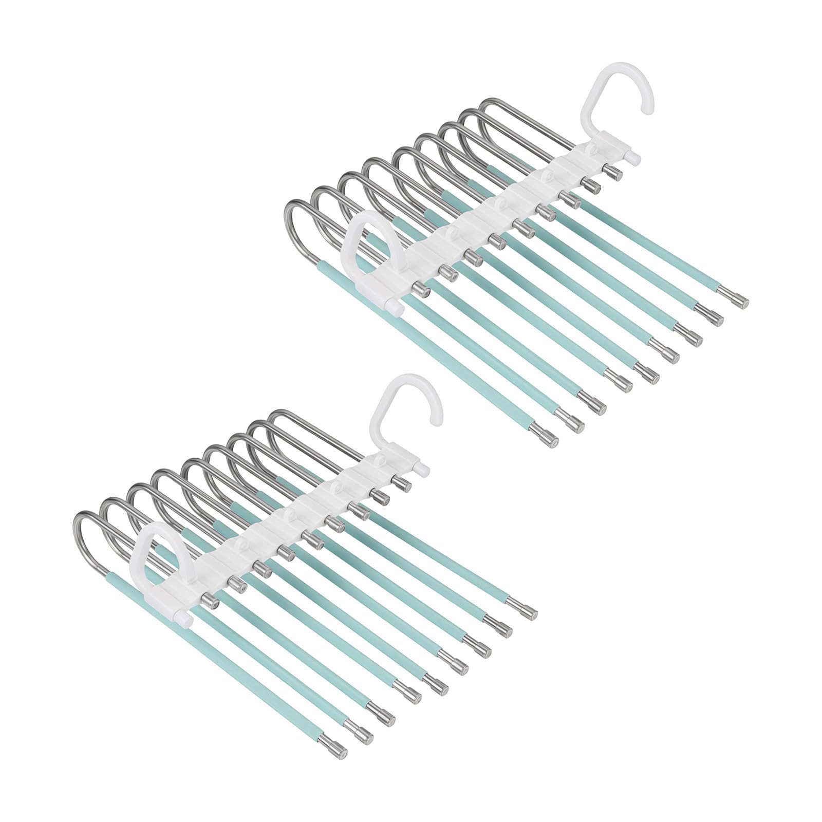 Zeiwohndc H And Pants Anger Set, 2 Pack 9 Rod Folding Closet Organizers For Layered Storage And Space Saving Wardrobe Use Closet Organizer Space Saving Wardrobe Storage Layered