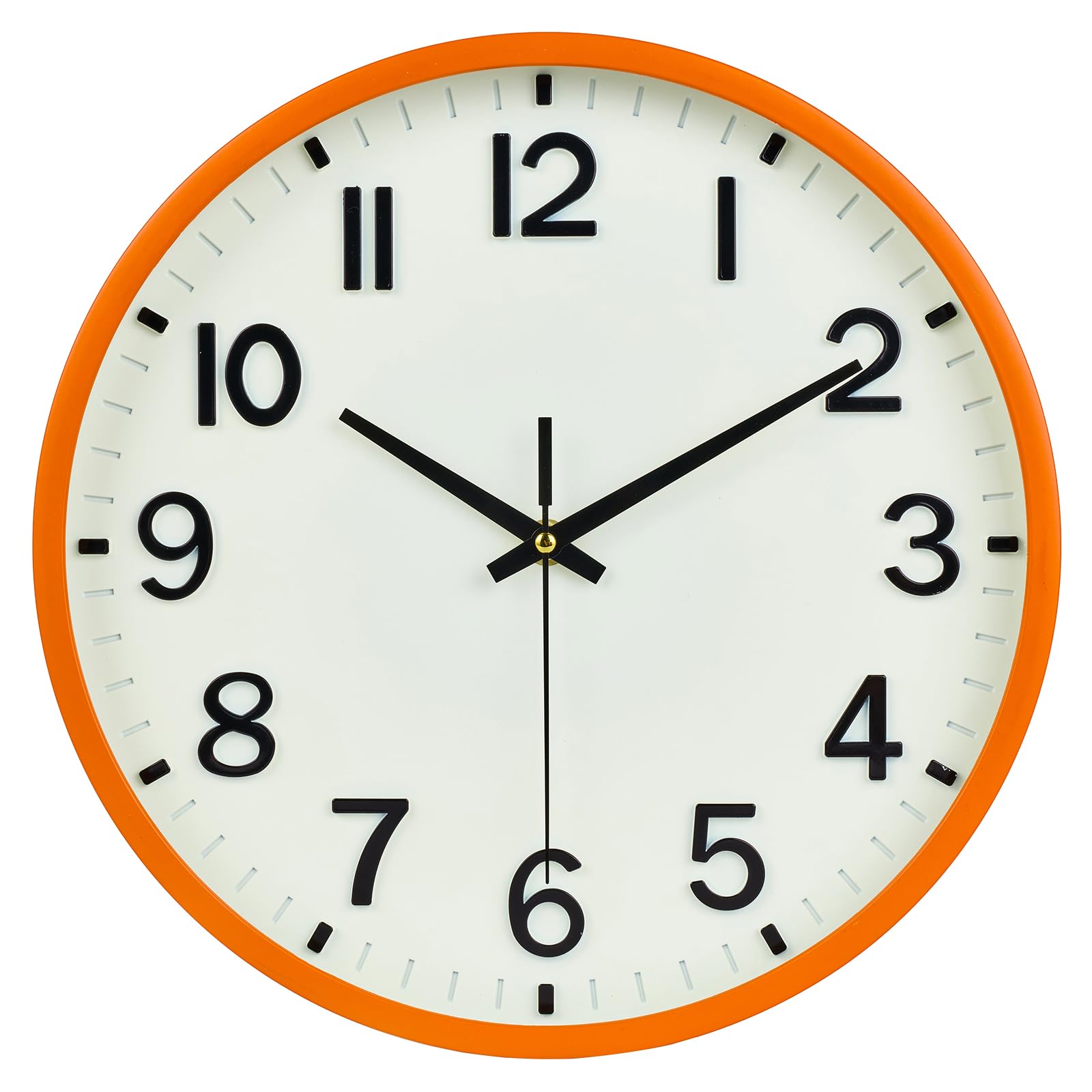 Moiubik Wall Clock 8" Silent Non-Ticking,Modern Wall Clocks Battery Operated for Living Room Bedroom Kitchen Office Classroom Decor(Orange beige)