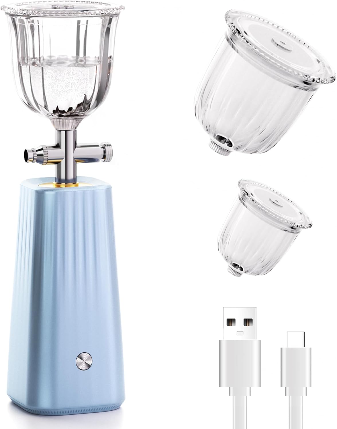 Nano Facial Mister – Face Steamer with 0.3mm Fine Mist, Rechargeable Deep Hydration for Skin Care & Makeup, Mini Atomizer for Water or Toner, Travel Size – Blue Nano Facial Mister – Face Steamer with 0.3mm Fine Mist, Rechargeable Deep Hydration for Skin Care & Makeup, Mini Atomizer for Water or Toner, Travel Size – Blue