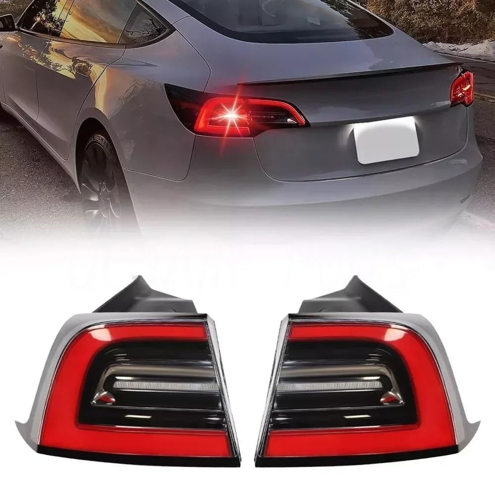 Piloto Trasero Auto Luz Trasera de Freno Izquierda/Derecha para Modelo 3/Y 2021-2023 1502086-00-D 1502087-00-D (4 Pines)