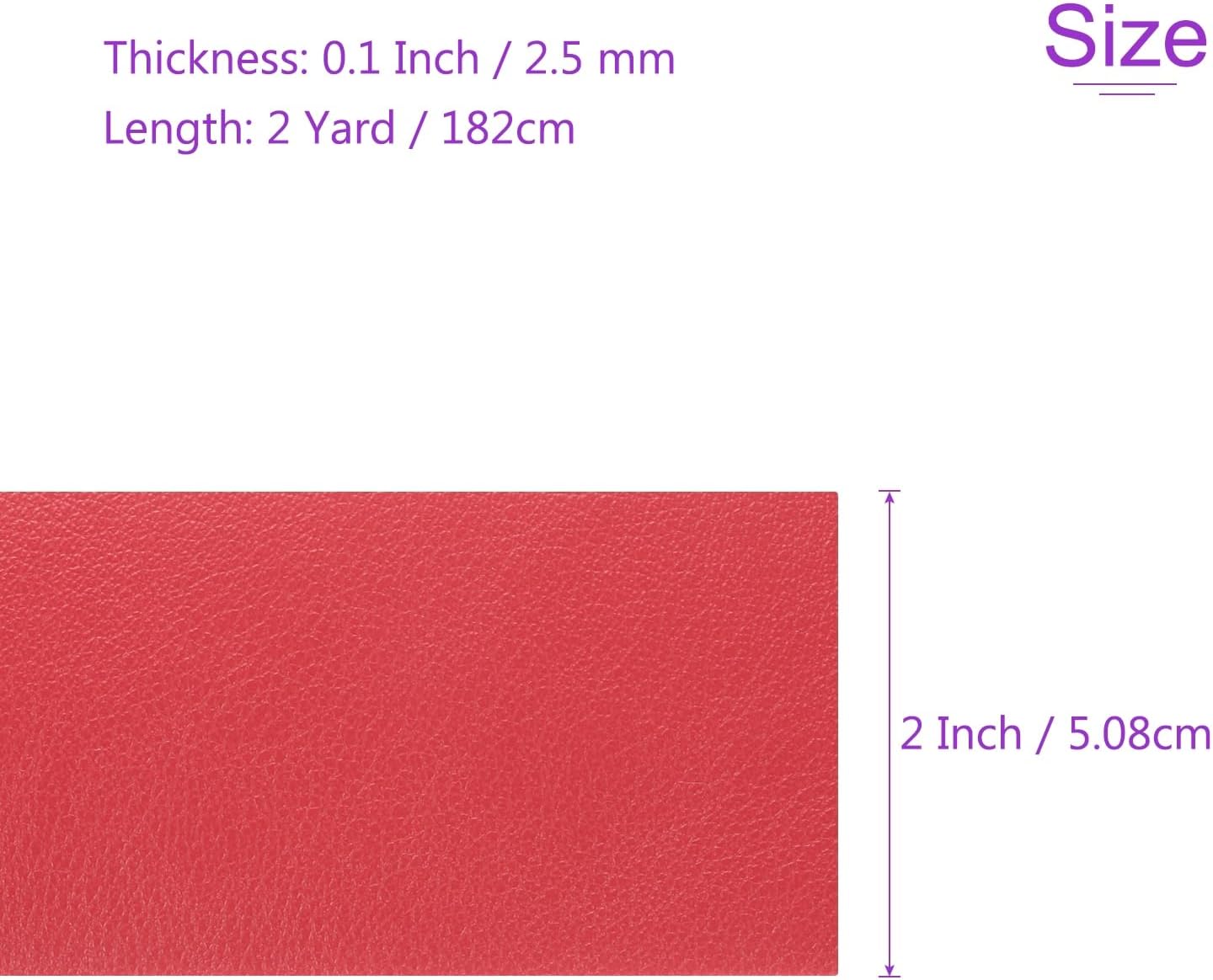 DMiotech 1 Pack Double Sided 2 Inch x 2 Yard Faux Leather Strip Furniture Cover Fabric Skin Red PU Leather Roll for Handmade DIY Craft Projects