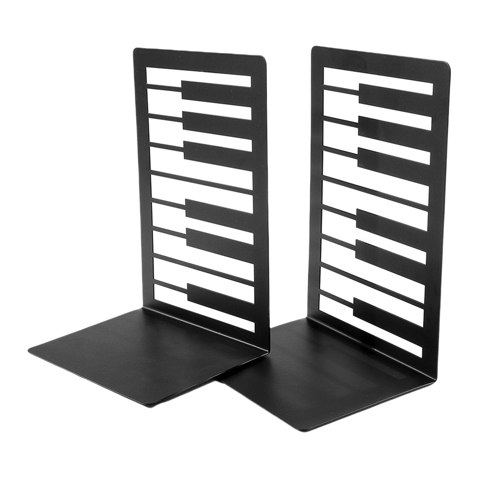 2Pcs Musical Note Metal Bookends for Shelves Hollow Metal Book Ends Decorative Book for Library School Artistic Bookshelf Decoration