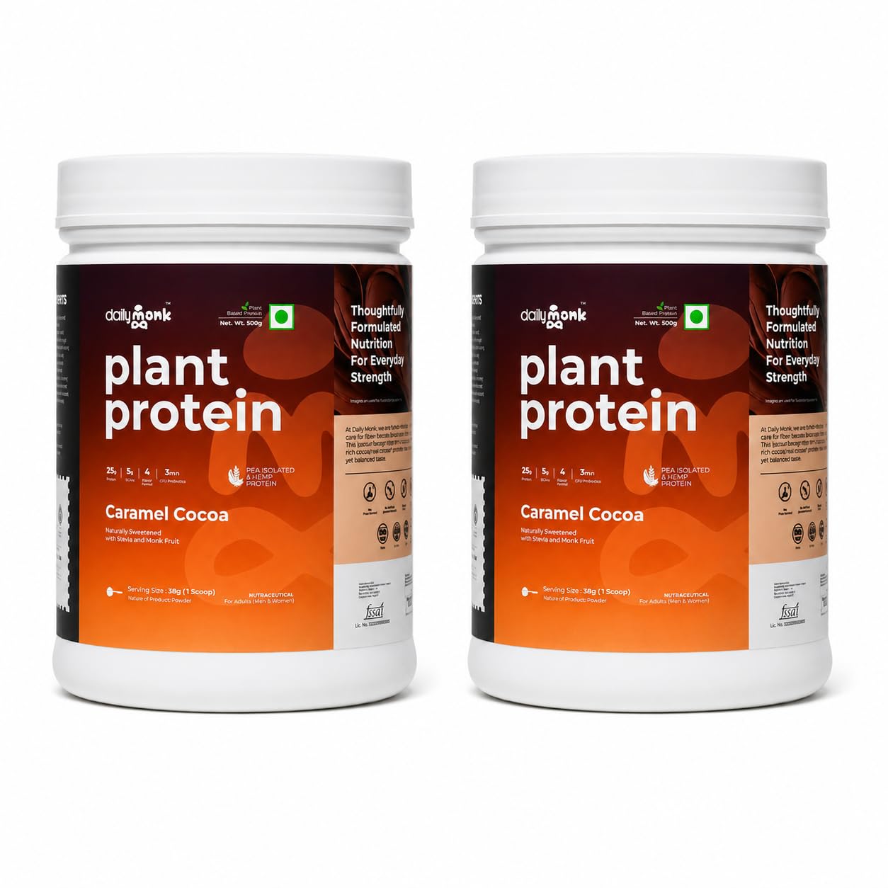 DailyMonk Plant Protein Powder Velvet Vanilla Cinnamon 500g | 25g Protein, 6g Fiber | Pea Protein Isolate | Easy to Digest & Gut-Friendly | Probiotics, Adaptogens & Superfoods | For Men & Women | No Added Sugar — Amazon image 13