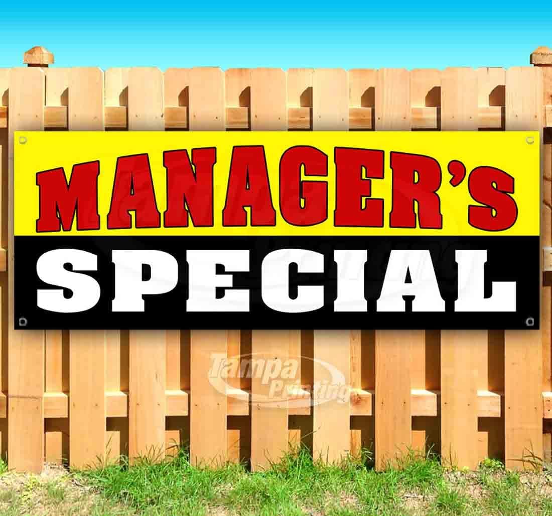 Managers Special Banner 13 oz | Non-Fabric | Heavy-Duty Vinyl Single-Sided With Metal Grommets