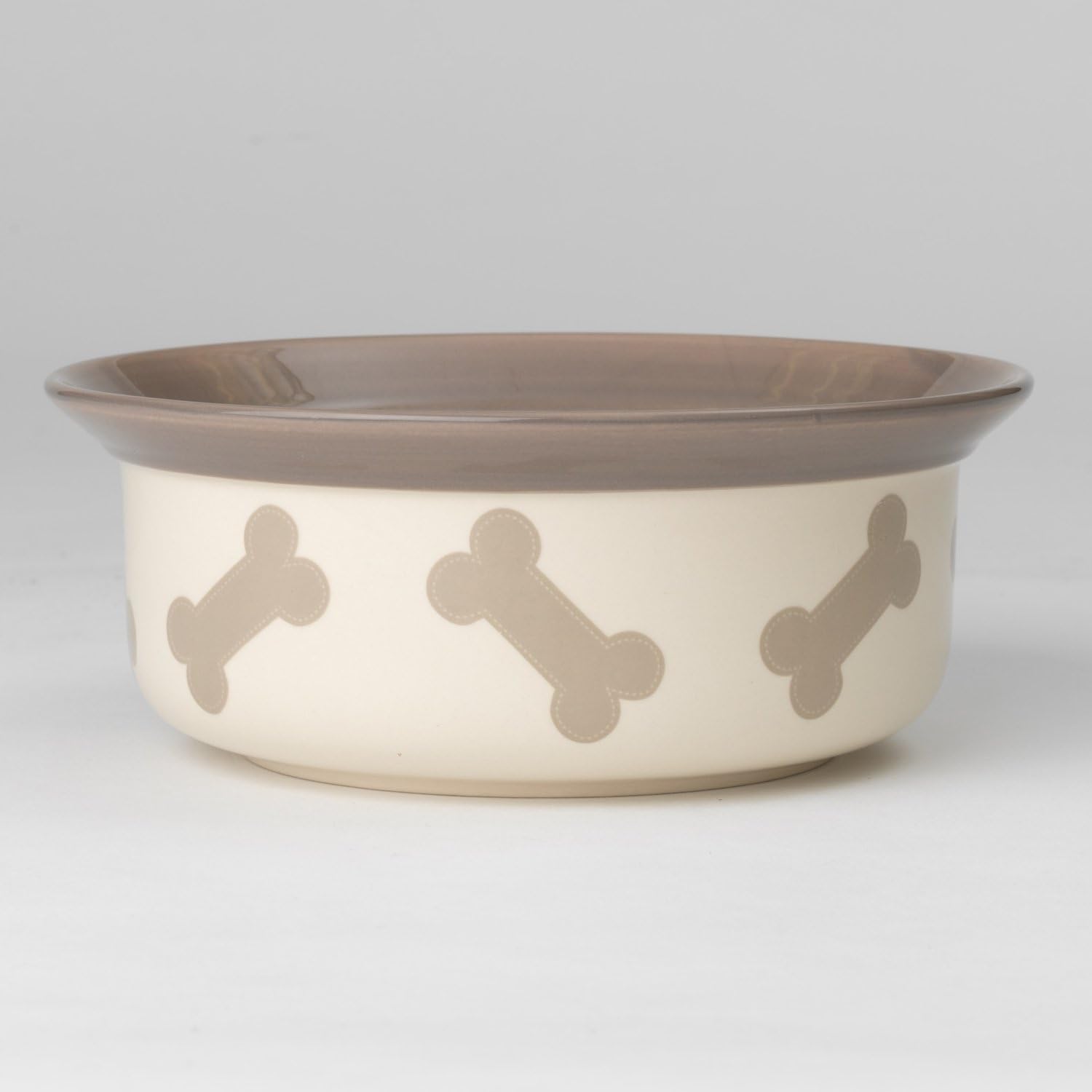 PetRageous 15021 4 Cups Stitched Bones Bowl, 8" x 3.25"