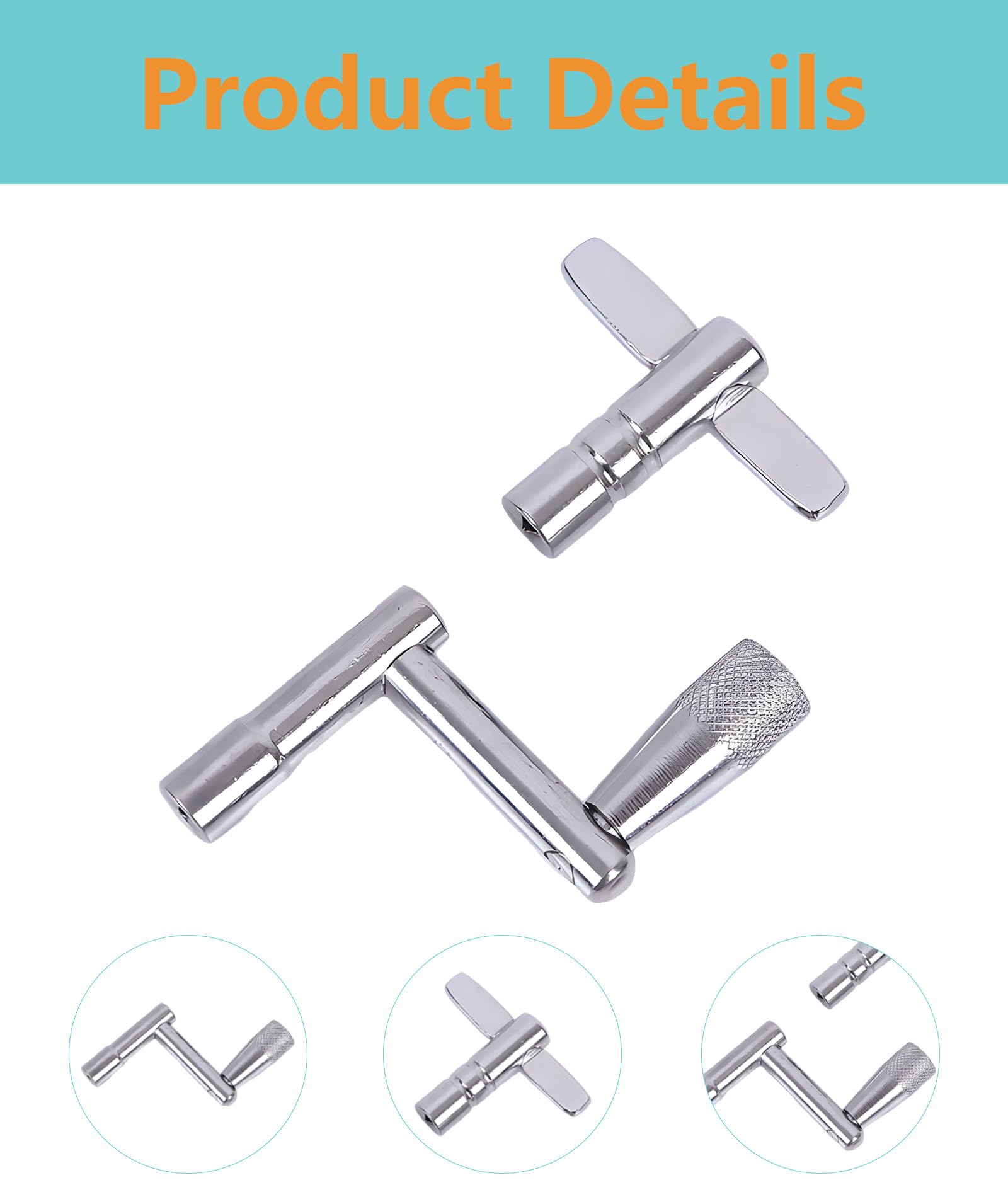 Drum Key, Metal Drill Key with T-Shape and Z-Shape Design, Drum Hardware for Drum Tuning and Maintenance, Essential Drum Accessories for Snare Drum and Tom Drum - Image 3 thumbnail