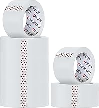 6 Rolls LOW NOISE Premium White Packaging Tape (All Packs & Colors) 48MM X 66M Extra Strong Secure Sticky Adhesive Durable Parcel Sealing Tape for Packing Boxes & Moving Houses