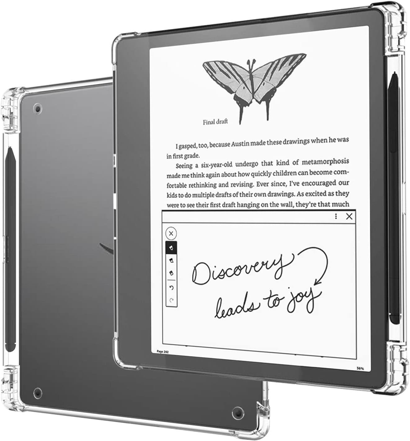 Amazon.co.jp Kindle Scribe (2022年発売) 用 ケース 10.2インチ ペン収納 ペンホルダー付き 透明