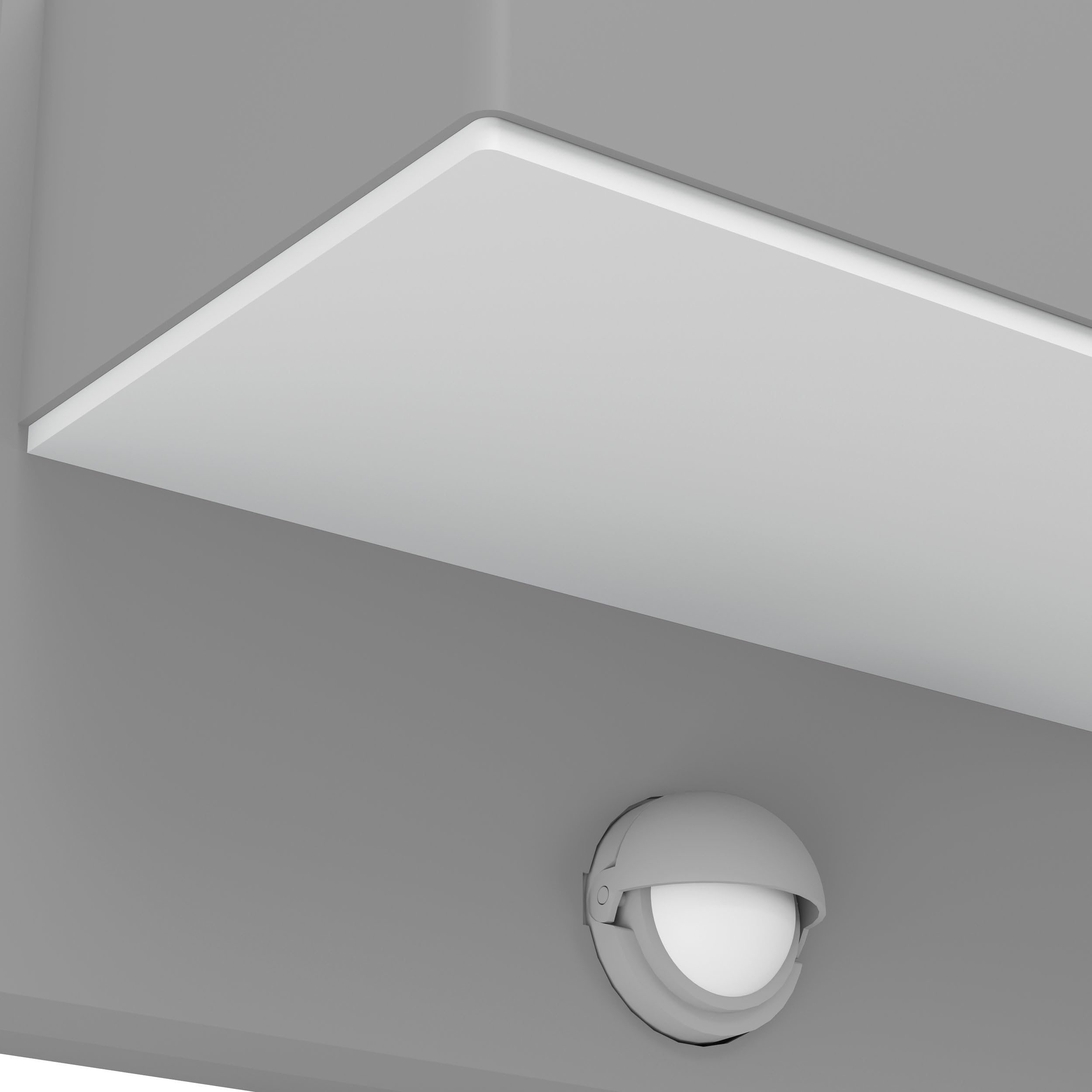 EGLO LED Außen-Wandlampe Azzinano 2 flammige Außenleuchte | inkl. Bewegungsmelder, Sensor-Wandleuchte aus Metall in Silber und Kunststoff in weiß, IP44