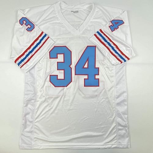 Miniatura 4 de Autographed/Signed Earl Campbell Houston White Football Jersey Beckett BAS COA