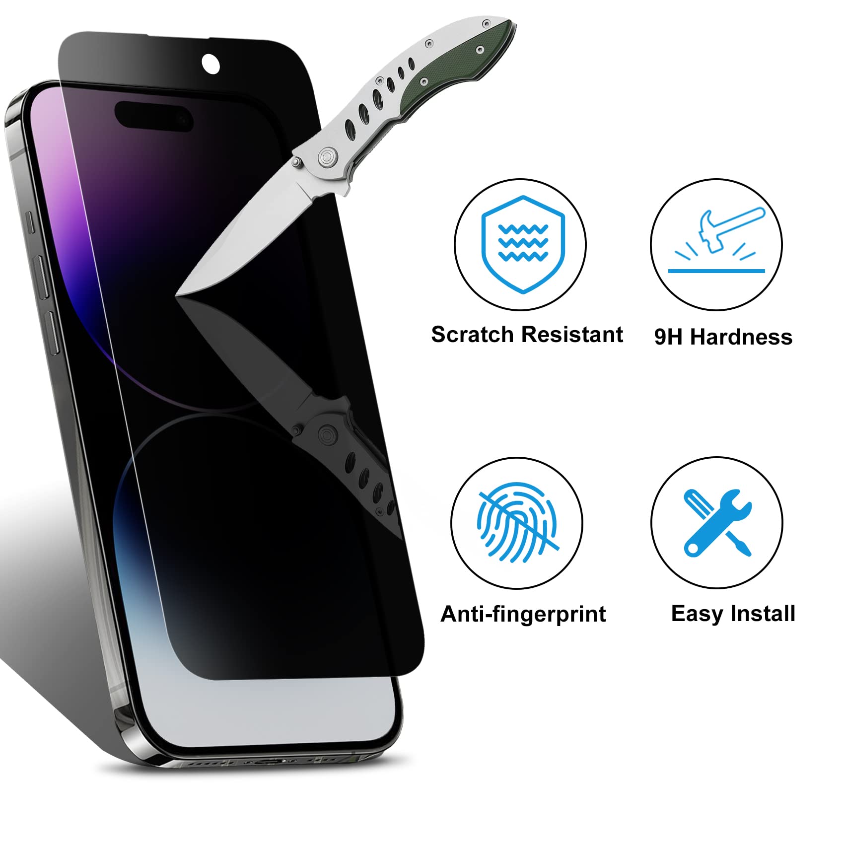 LK Pantserbescherming van glas voor iPhone 16/iPhone 15, volledige screenprotector, autoinstallatie, beschermglas, 9H hardheid, stootvast, krasbestendig, anti-vingerafdruk, anti-olie