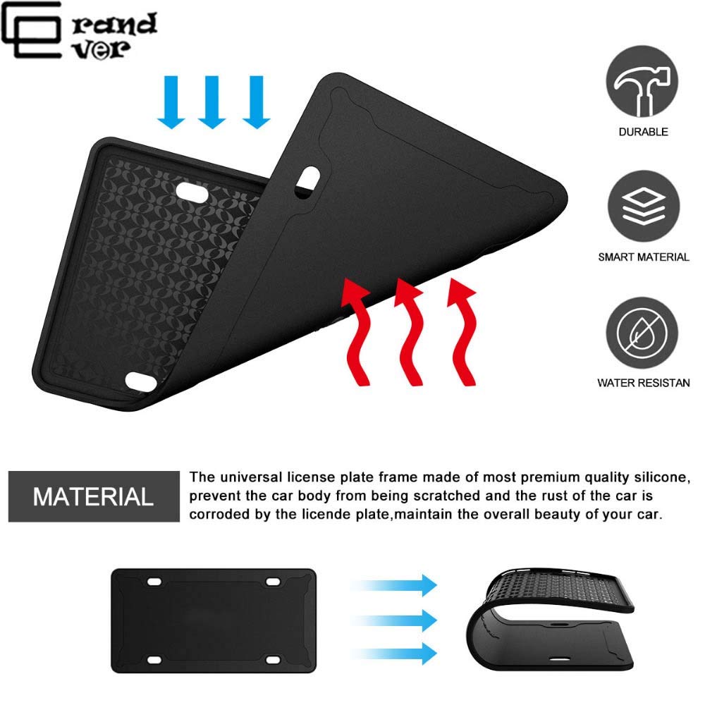 Intermerge, Supporto per Targa in Silicone, antiruggine, a Prova di