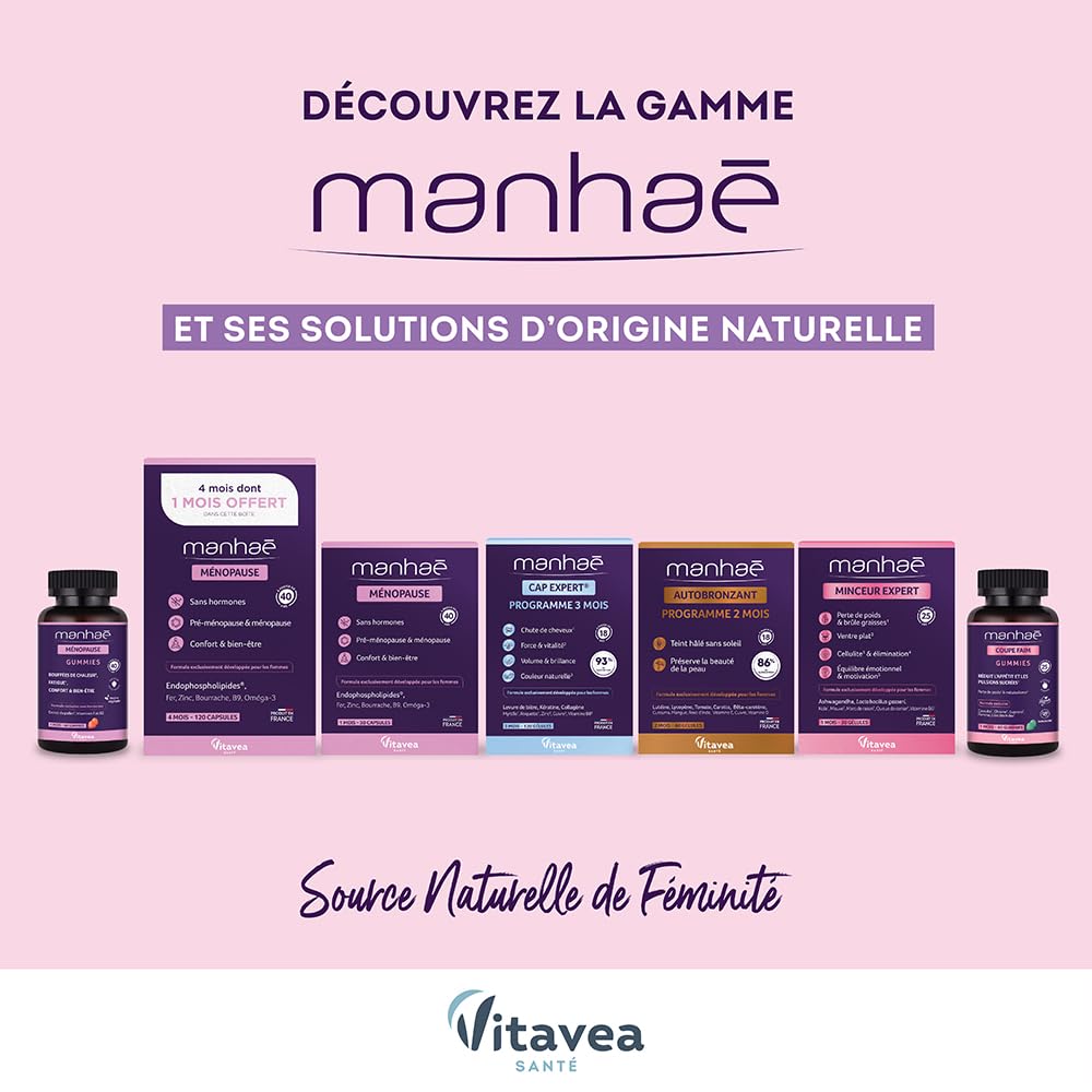 Manhaé - Draineur Expert - Draineur, Détox, Perte de Poids - Guarana, Baie de Goji, Grenade, Bardane, Queue de Cerise - 500ml - 10 jours - Saveur Cassis - Fabriqué en France - Vitavea (Lot de 2)