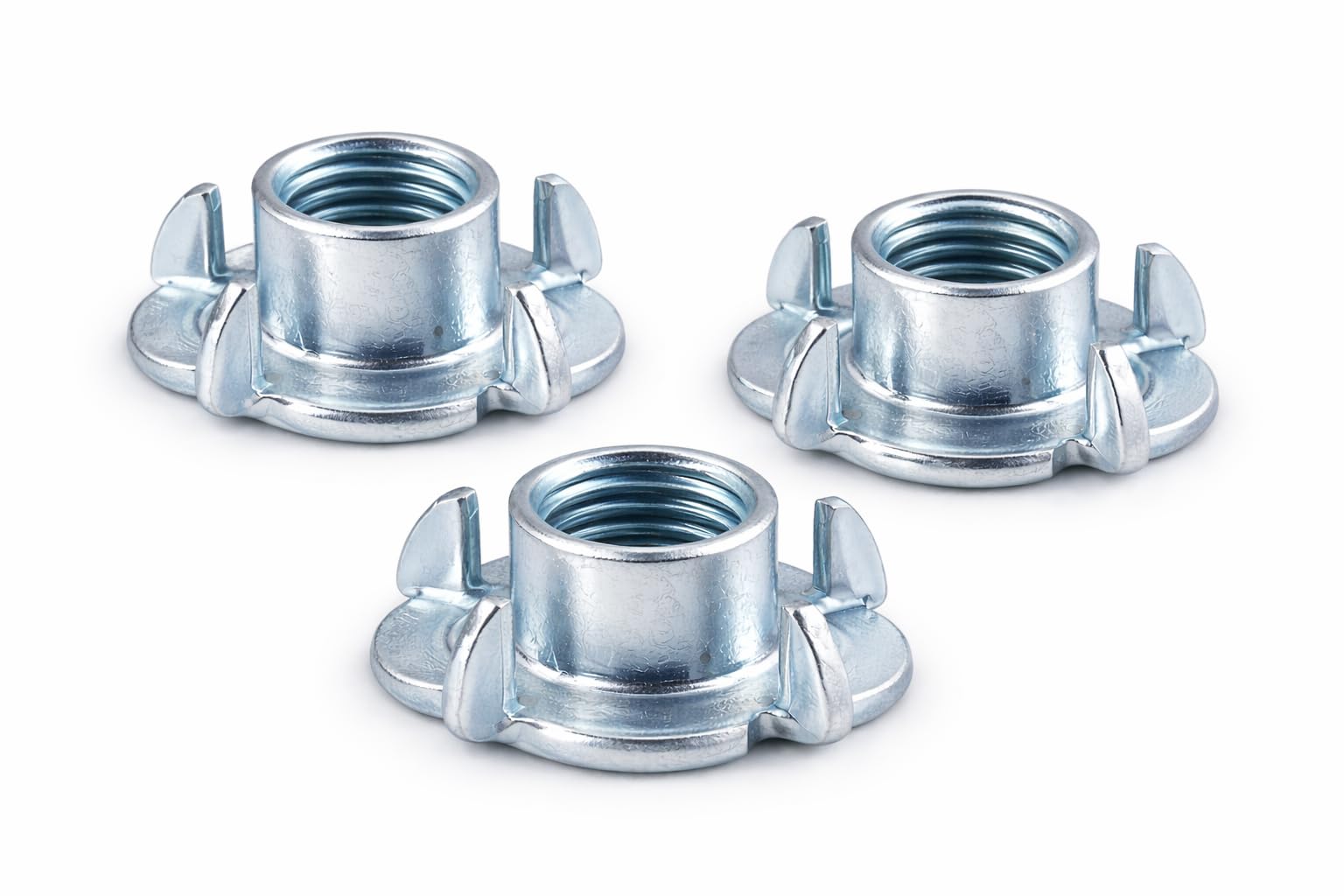 SYLIX Heavy Duty Zinc Plated Tee Nuts, Mild Steel 4 Claw T-Nuts for Wood, Strong Insert Nuts for Furniture, DIY & Woodworking, 6MM Thread Size, 25 Pieces-image-2