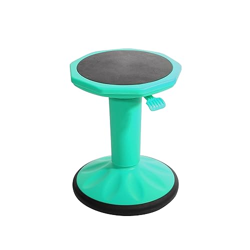 Pearington SitFree Taburete oscilante de altura ajustable, silla de asiento flexible activa para niños y adultos, escuela y oficina, verde azulado