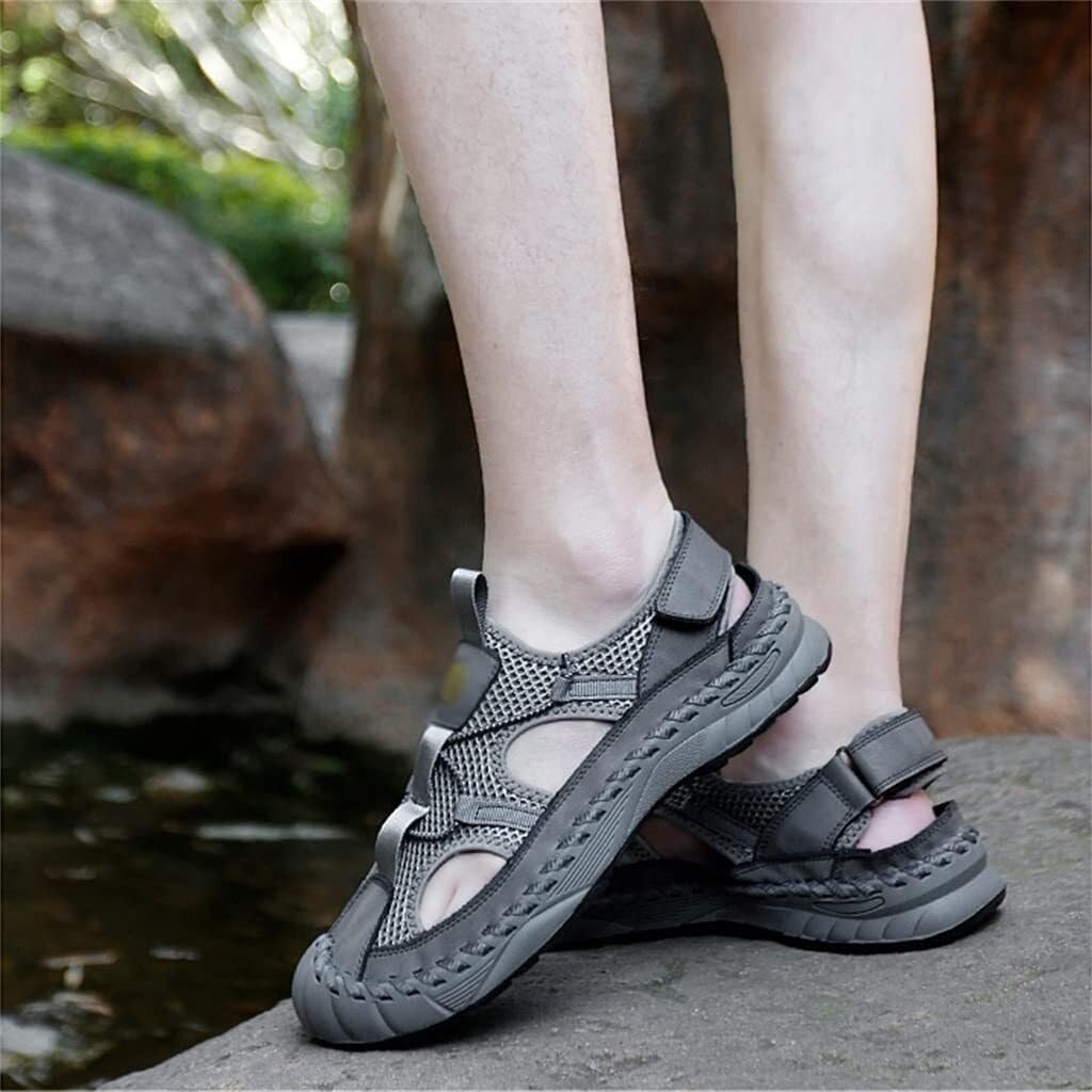 Sprzęt Outdoorowy Sandały męskie skórzane plażowe outdoorowe buty turystyczne codzienne oddychające Różnych Zastosowań(45)