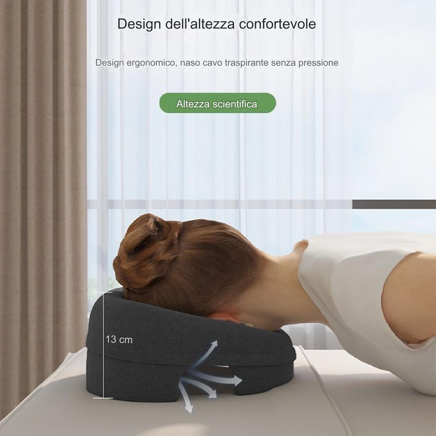 a faccia in giù - per sullo stomaco con design ergonomico per una comoda | posizione, morbido poggiatesta per la casa, terapia di massaggio, recupero e uso rilassante, 11,8