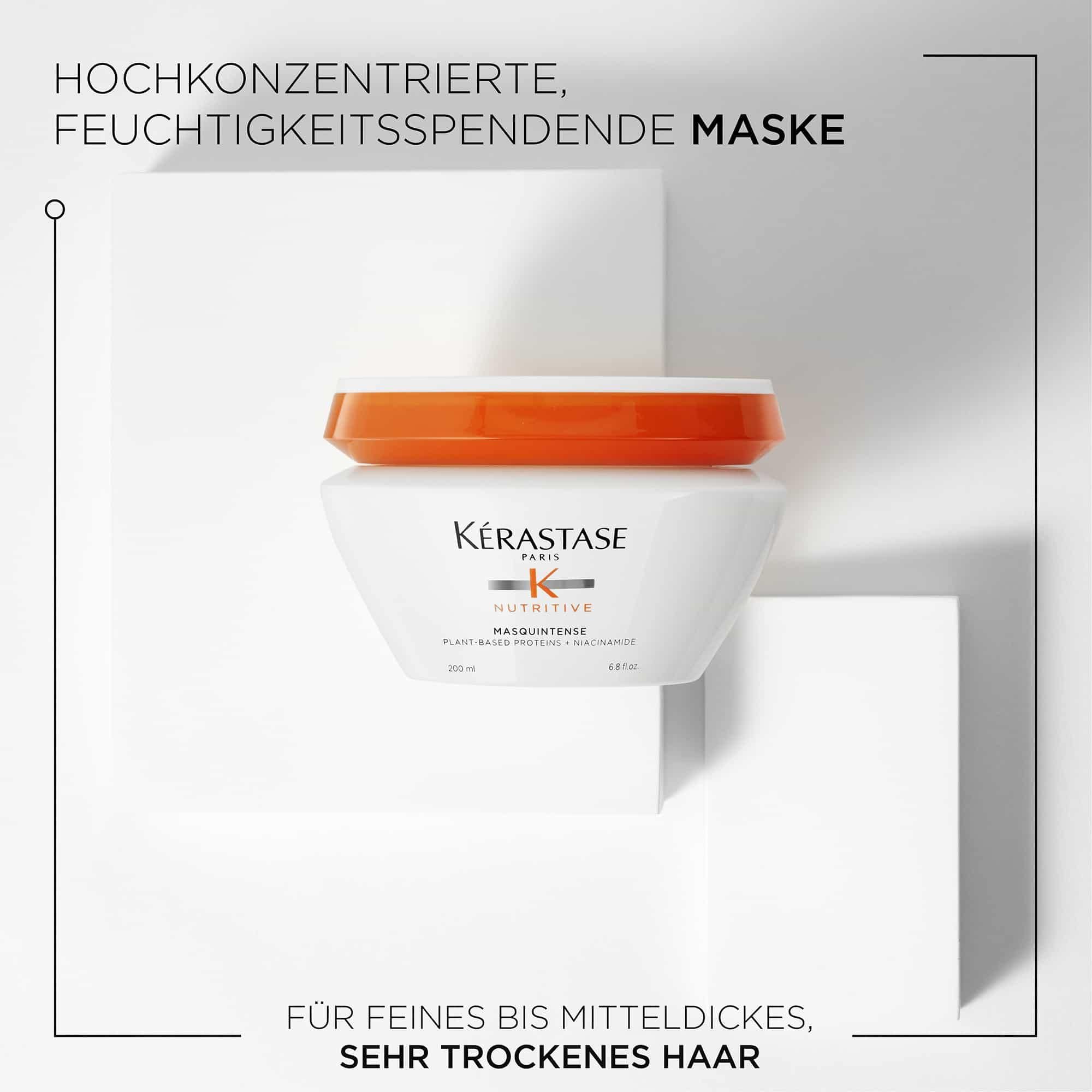 Kérastase Nutritive, Haarkur für sehr trockenes, feines bis mittleres Haar, Feuchtigkeitsspendend und pflegend, Ohne Parabene, Masquintense Deep Nutrition Soft Mask, 200 ml