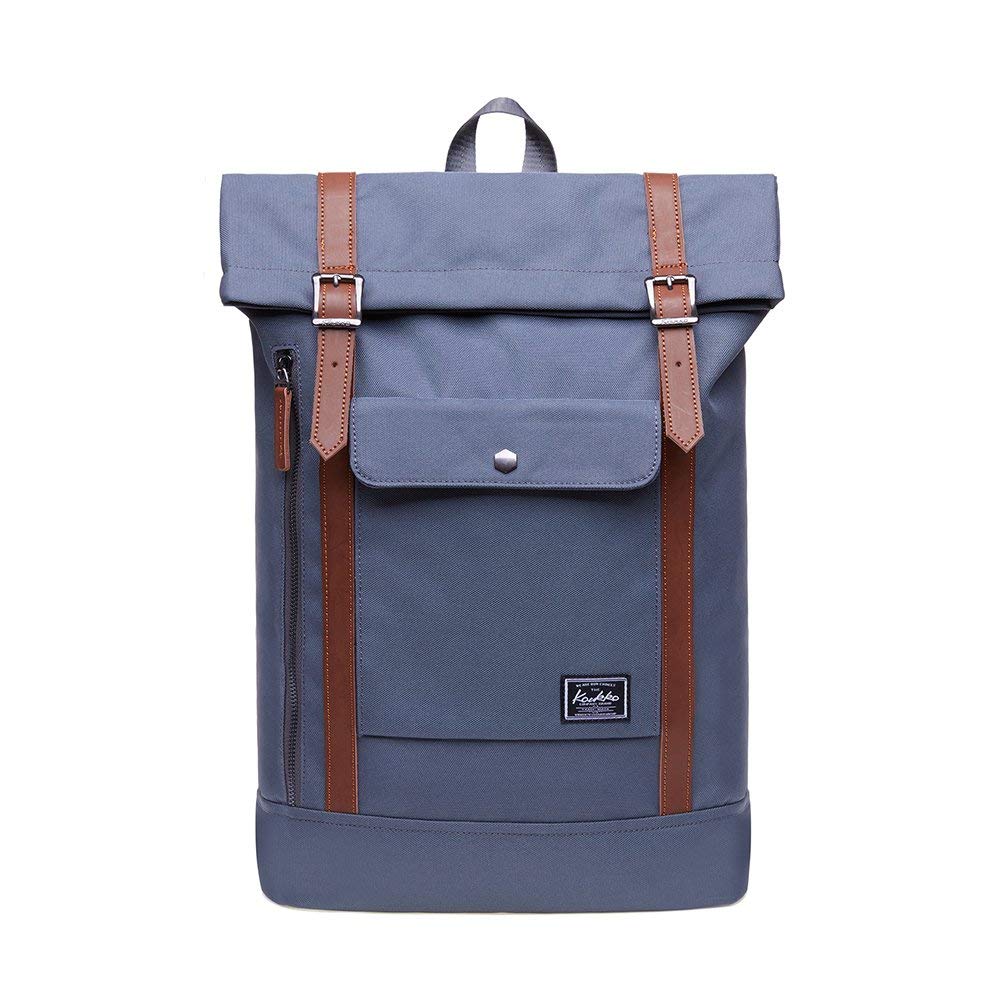 KAUKKO Mochila unisex para estudiantes de 17 pulgadas para portátil de 15 pulgadas, mochila informal, mochila para senderismo, 47 cm, 22,4 L, (caqui) (Naranja) - EP5AApricot — view 27