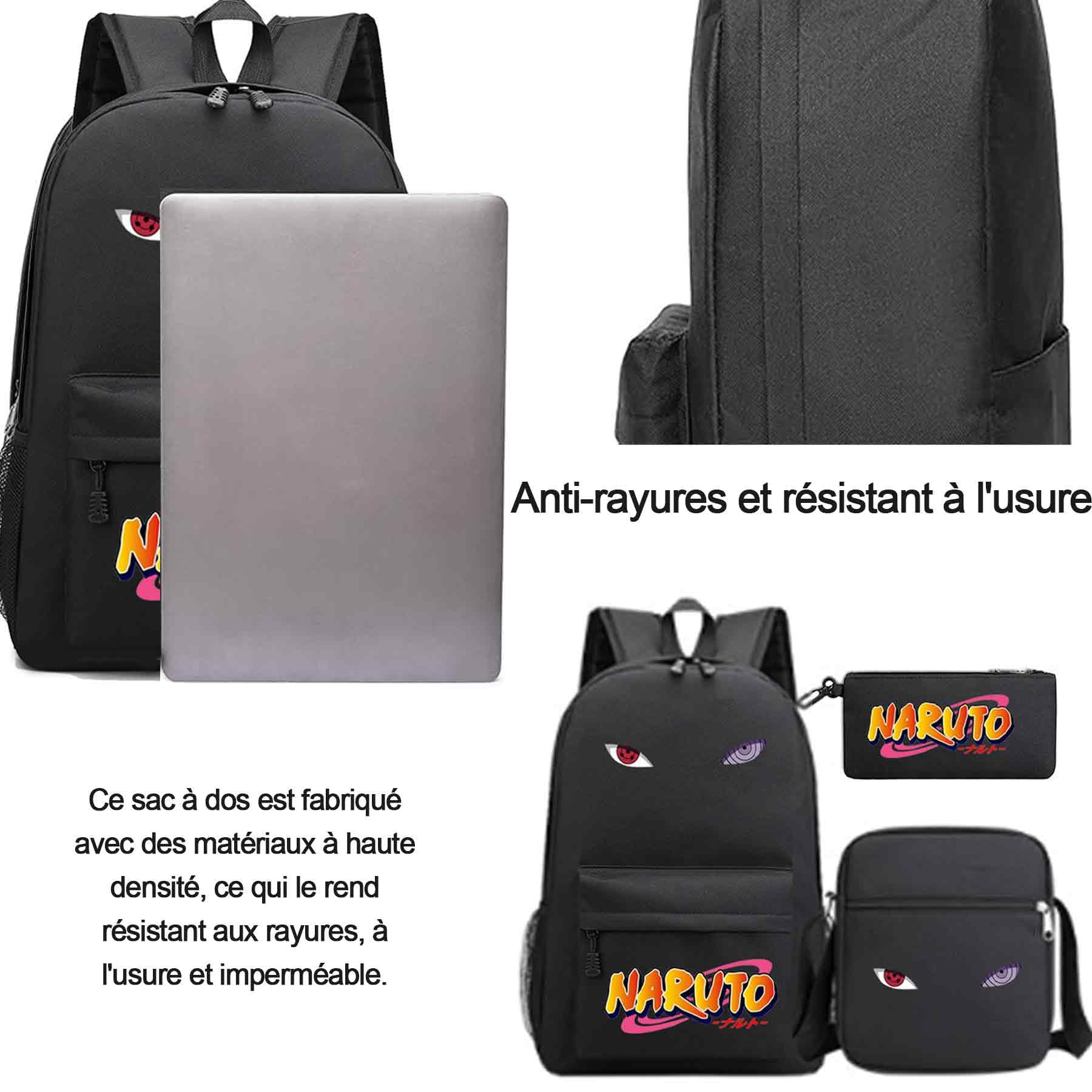 Sac d'école 40 x 30 x 16 cm Ensemble 3 pièces sac à dos sac à bandoulière trousse à crayons Sac imperméable sur le thème des anime grande capacité robuste et durable