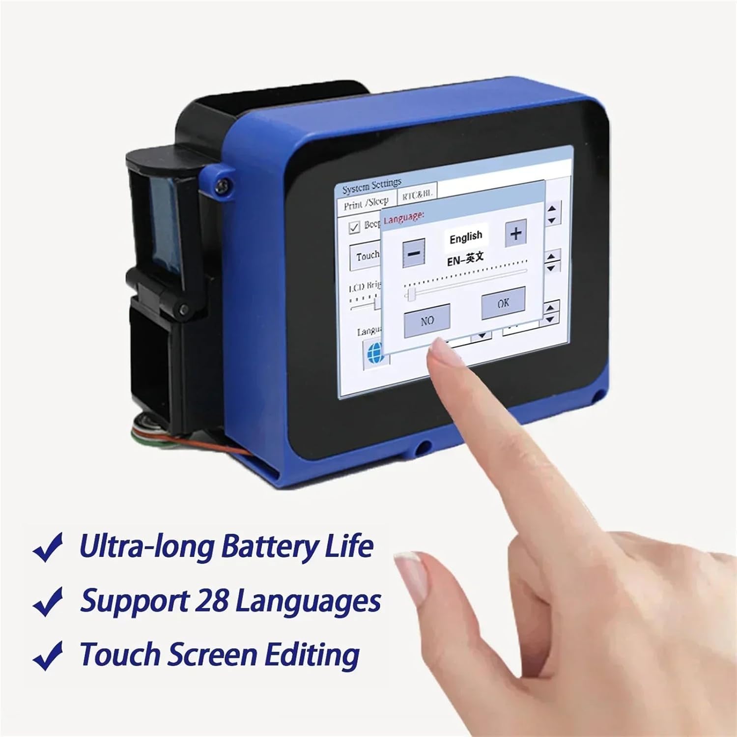 12.7mm Portable Mini Split nkjet Printer for Logo Image QR Barcode Batch Number Date(Without Ink,UK)