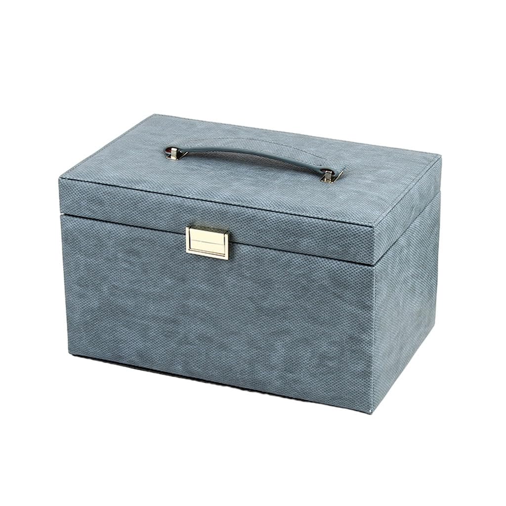 CVHfhjTG jewellery box, Jewelry Box High Capacity Storage Case, Built-In Mirror, Organizer for Earring Bangle Bracelet Necklace and Rings Women Girls(B)