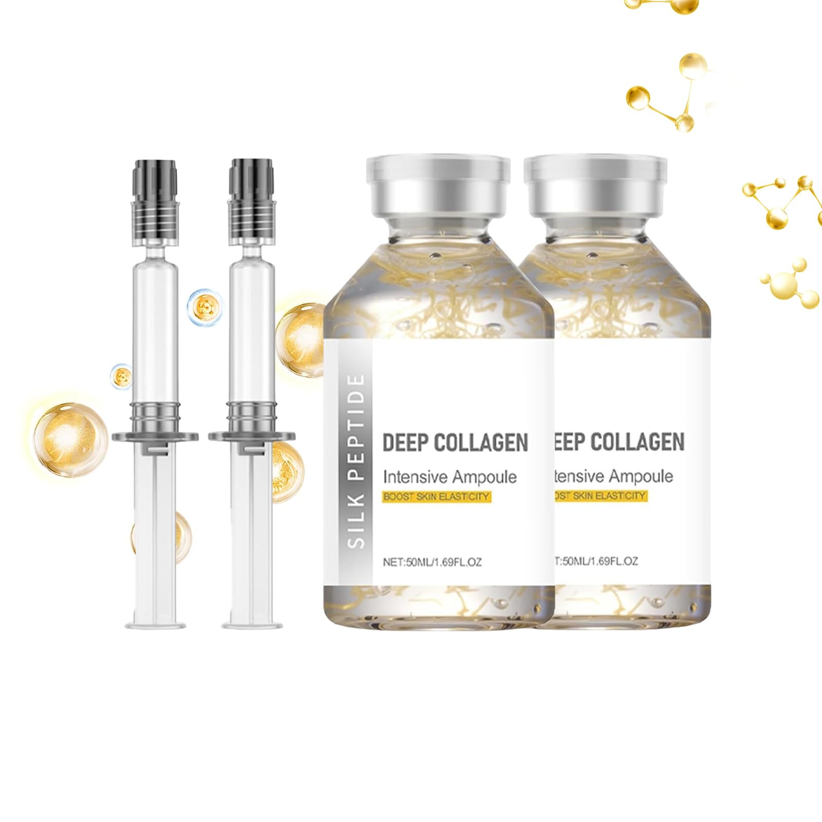Silk Peptide Intensive Lifting Ampoule Deep Collagen Silk Peptide Ampoule Korean Silk Peptide Serum Smooths Wrinkles Improves Elasticity