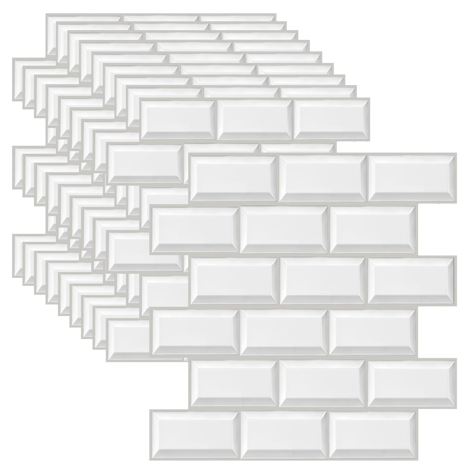 BIONSUIKIM 3D Wall Panels, Self-Adhesive, Wallpaper, Stone Look Wall Cladding, 30 x 30 cm, Waterproof Wall Panels, Wall Stickers, Kitchen Brick Wall Stickers, Wall Plates, Pack of 10 for Wall