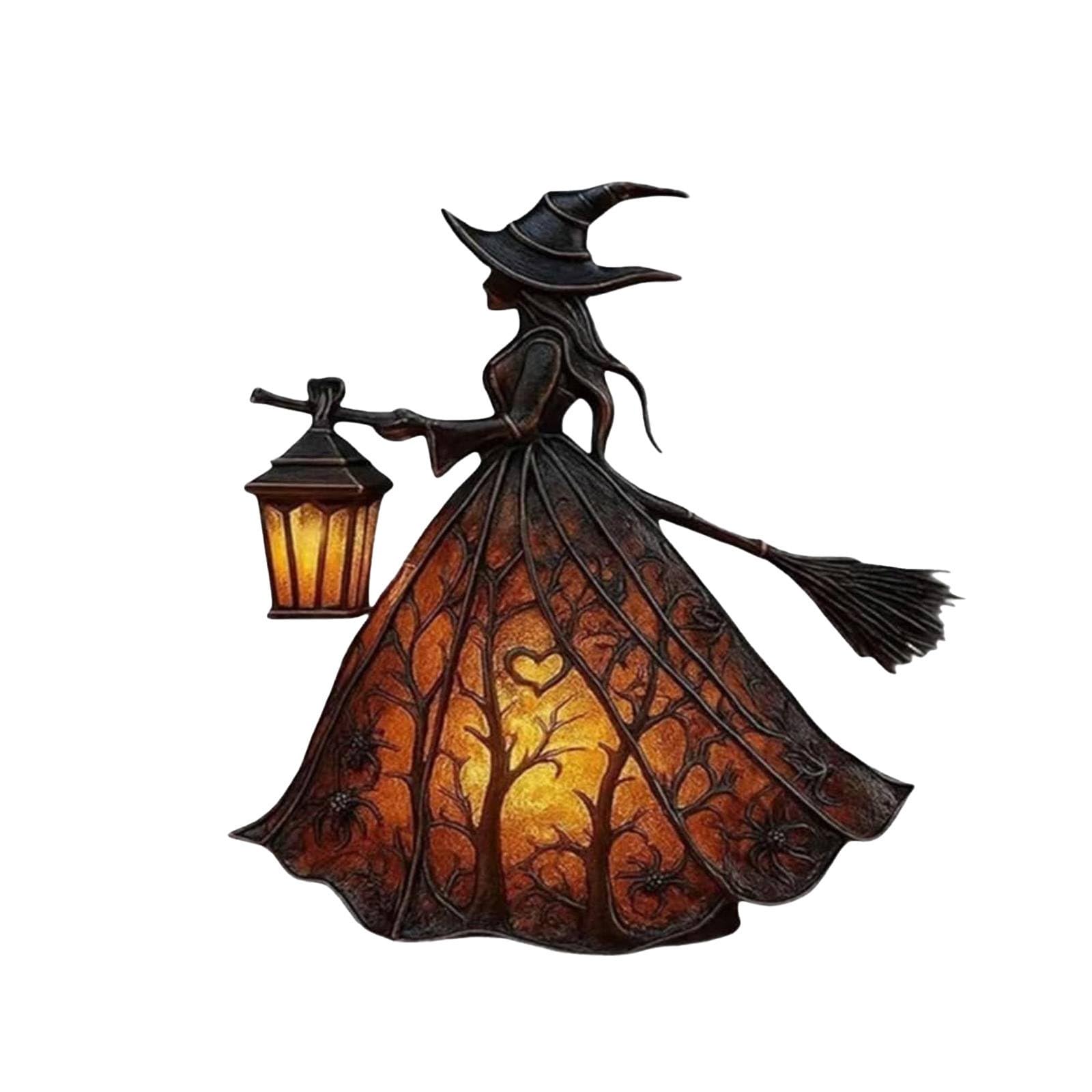 Halloween Ambiance Lamp -Witch Lamp Gothic Style Spooky Outdoor Halloween Decoration Glowing Witch Light for Haunted Parties, Office, or Porch