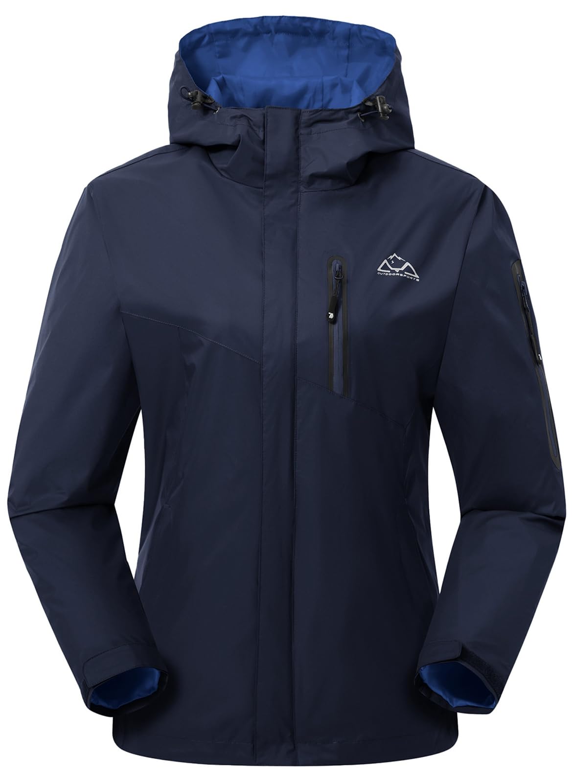 YSENTO Damen Regenjacke Wasserdicht Atmungsaktiv Outdoorjacke Leichte Übergangsjacke Windbreaker mit Kapuze