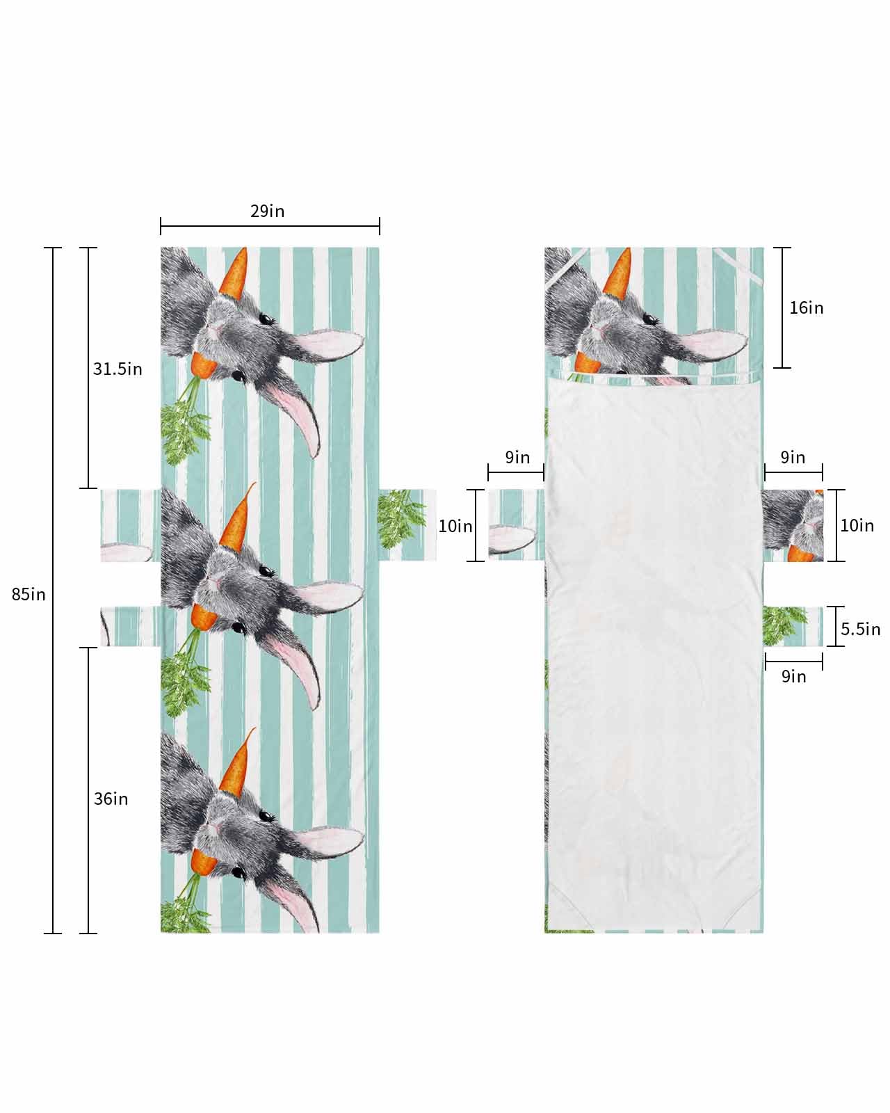 Grey Easter Bunny Carrot Beach Lounge Chair Towel Cover, Soft Chaise Lounge Towel with Side Pockets Patio Pool Chairs Cover for Beach/Pool Sunbathing 29x85 Teal Striepd Watercolor