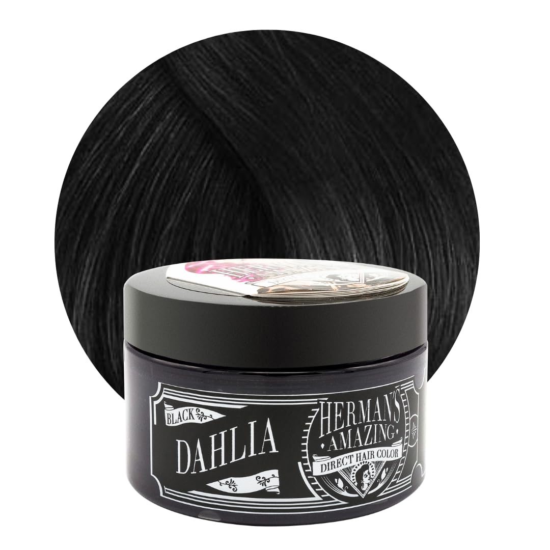 Herman's Amazing Semi-Permanent Hair Color Black Dahlia 100% Vegan And Not Tested On Animals 115ml Black
