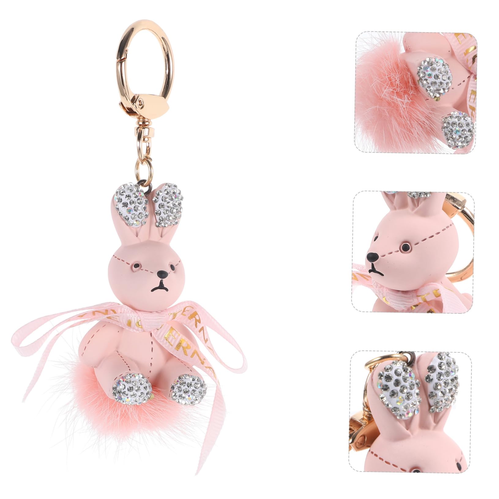 GALPADA 4piezas Llaveros De Conejo Pompón Colgante Decorativo De Conejo Adorable Para Claves y Accesorios De Bolsos Para Amantes De Animales