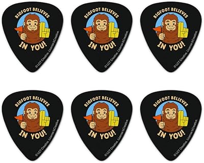 Bigfoot Believes in You Funny Humor Novelty Guitar Picks Medium Gauge - Set of 6