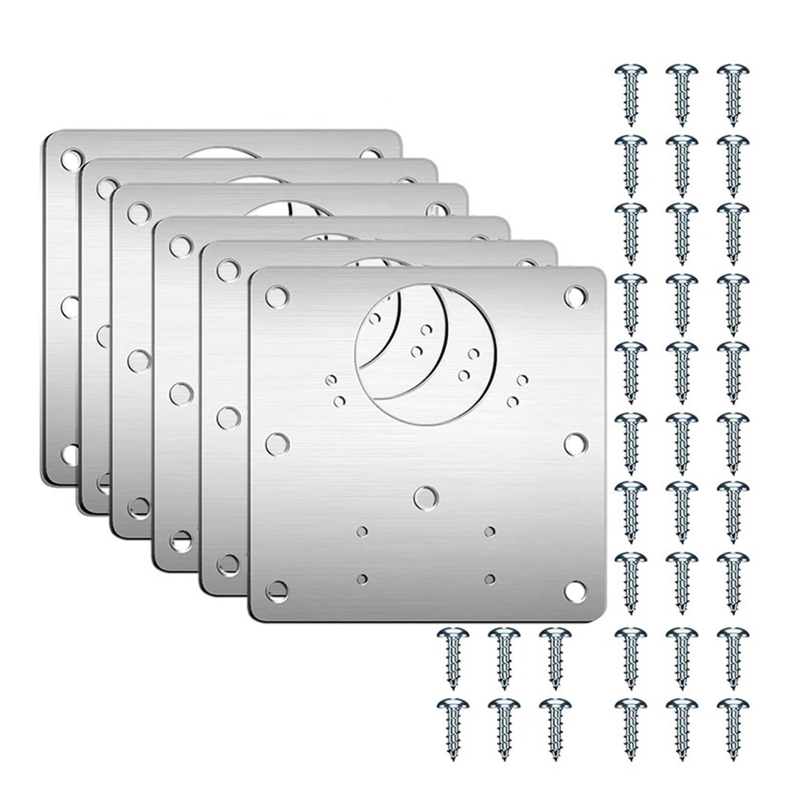 Hinge Repair Plate 2/10Pcs Sets Hinge Repair Plate Kitchen Cabinet Door Hinges Mounting with Screw Flat Fixing Brackets Furniture Hardware to(10Pcs)