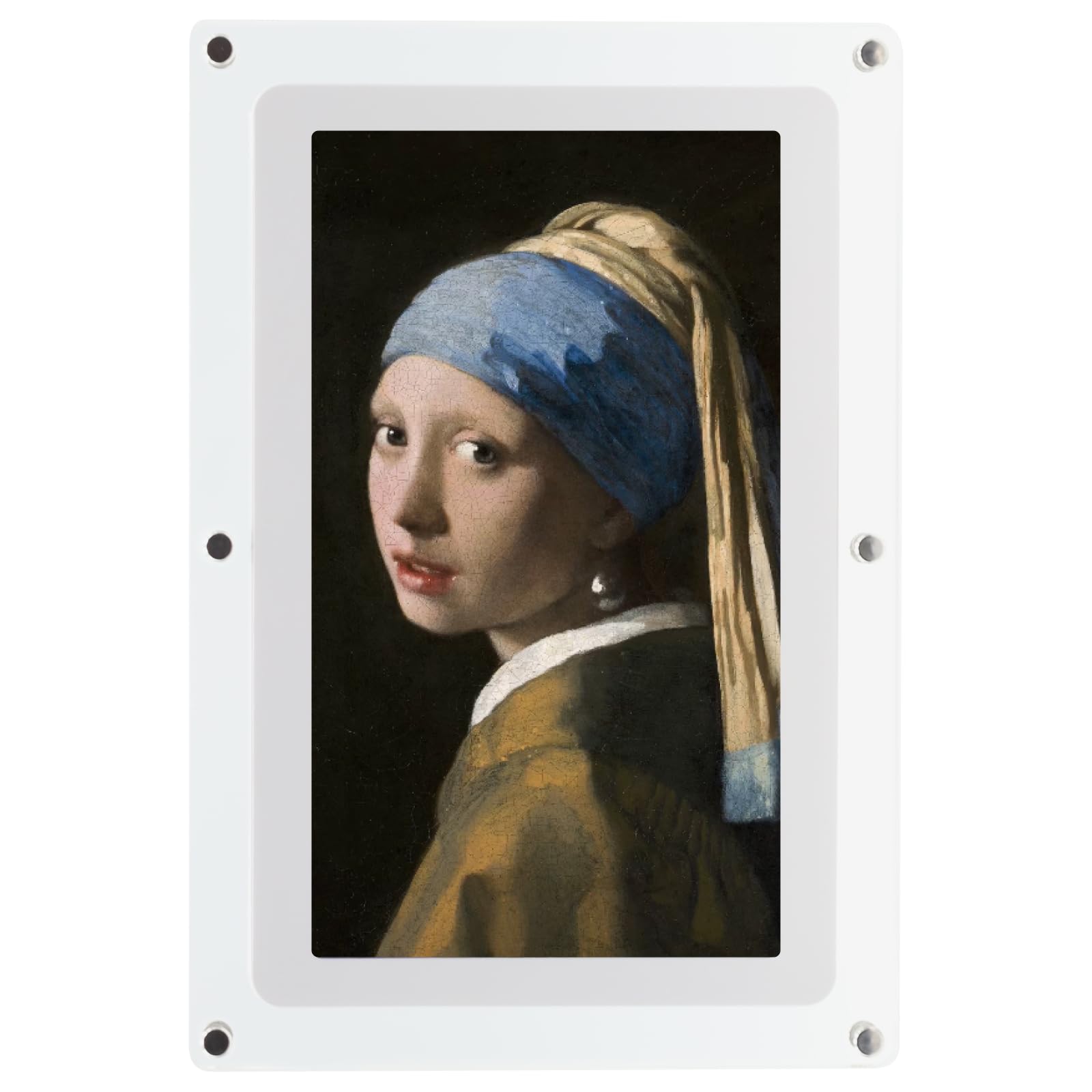 Canvia Kinetic Digital Art Rotating Collection of Vermeer Portrait Artwork – Slideshow Display with No Set Up Required – Durable Acrylic Frame - 10 Inch, 2500 mAh Battery