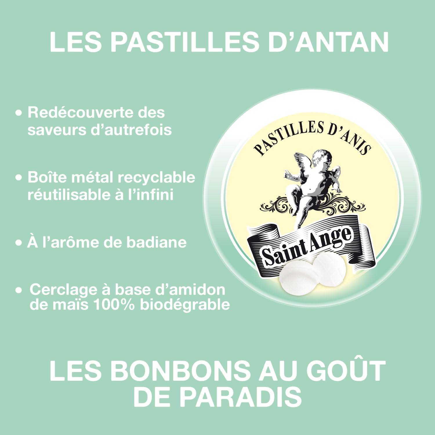 Lot 10 boites Anis | Pastilles Saint-Ange Bonbons Traditionnels 100% Français Anis