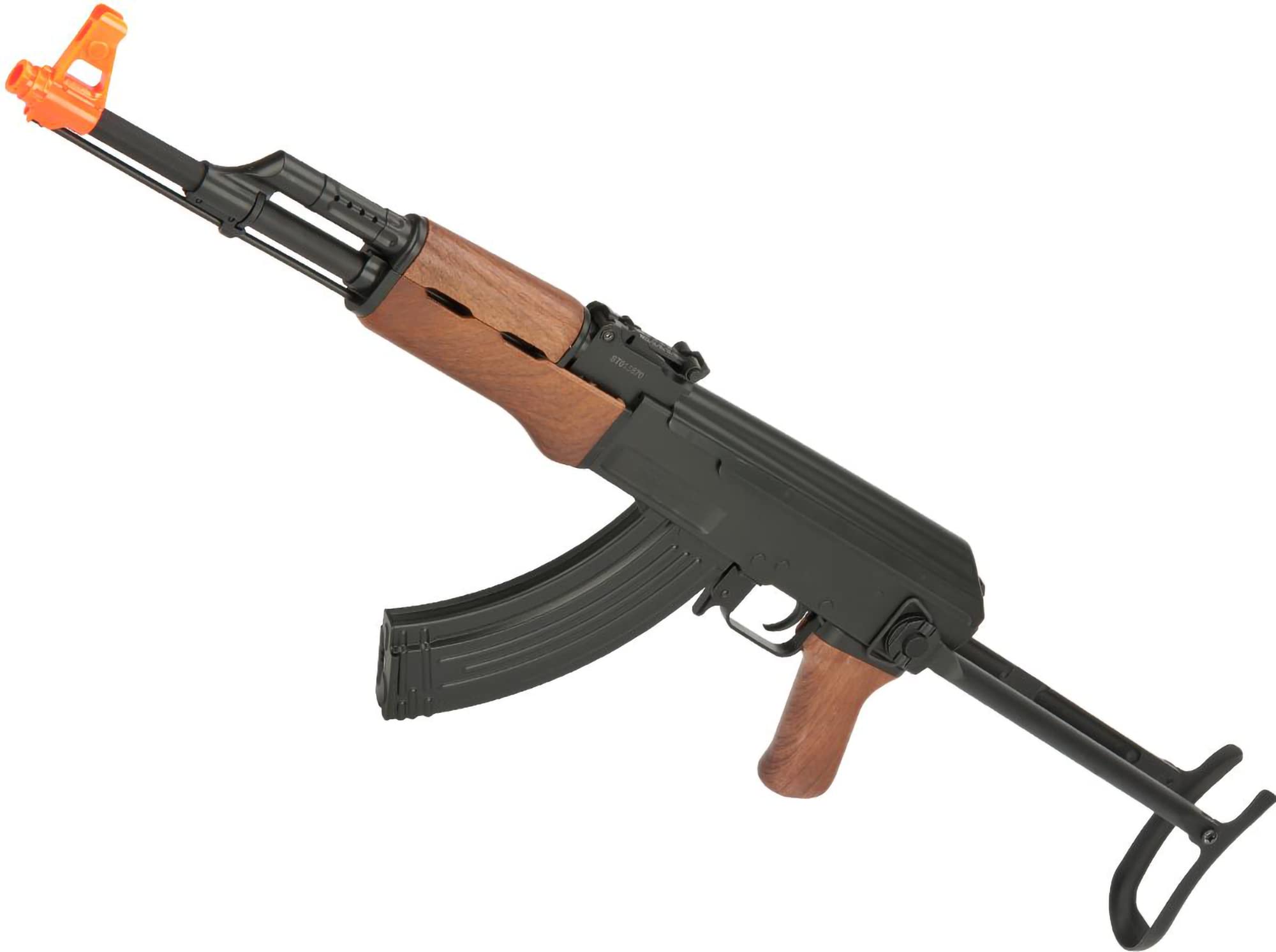 Evike Airsoft - CYMA Sport AK47S Under-Folding Airsoft AK47 AEG Airsoft Rifle - Simulated Wood Furniture (Package: Gun Only)