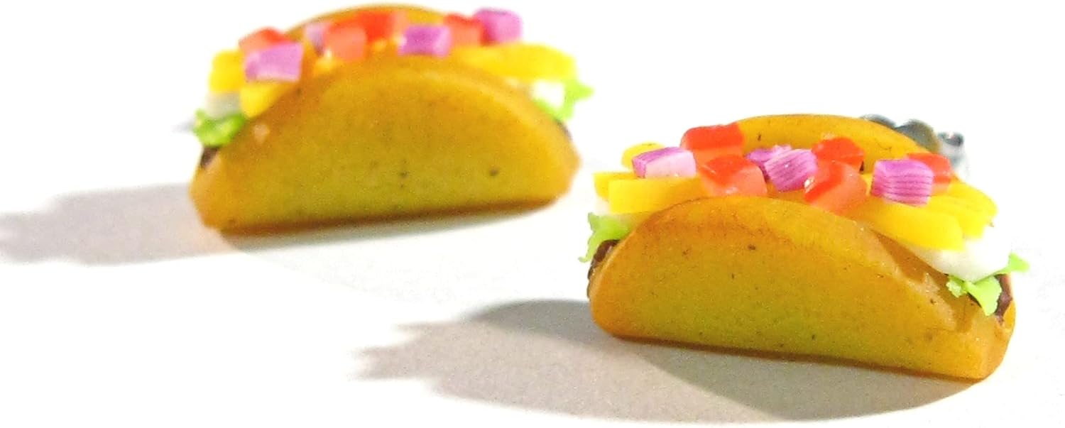Tiny Taco Earrings - Tiny Food Jewelry