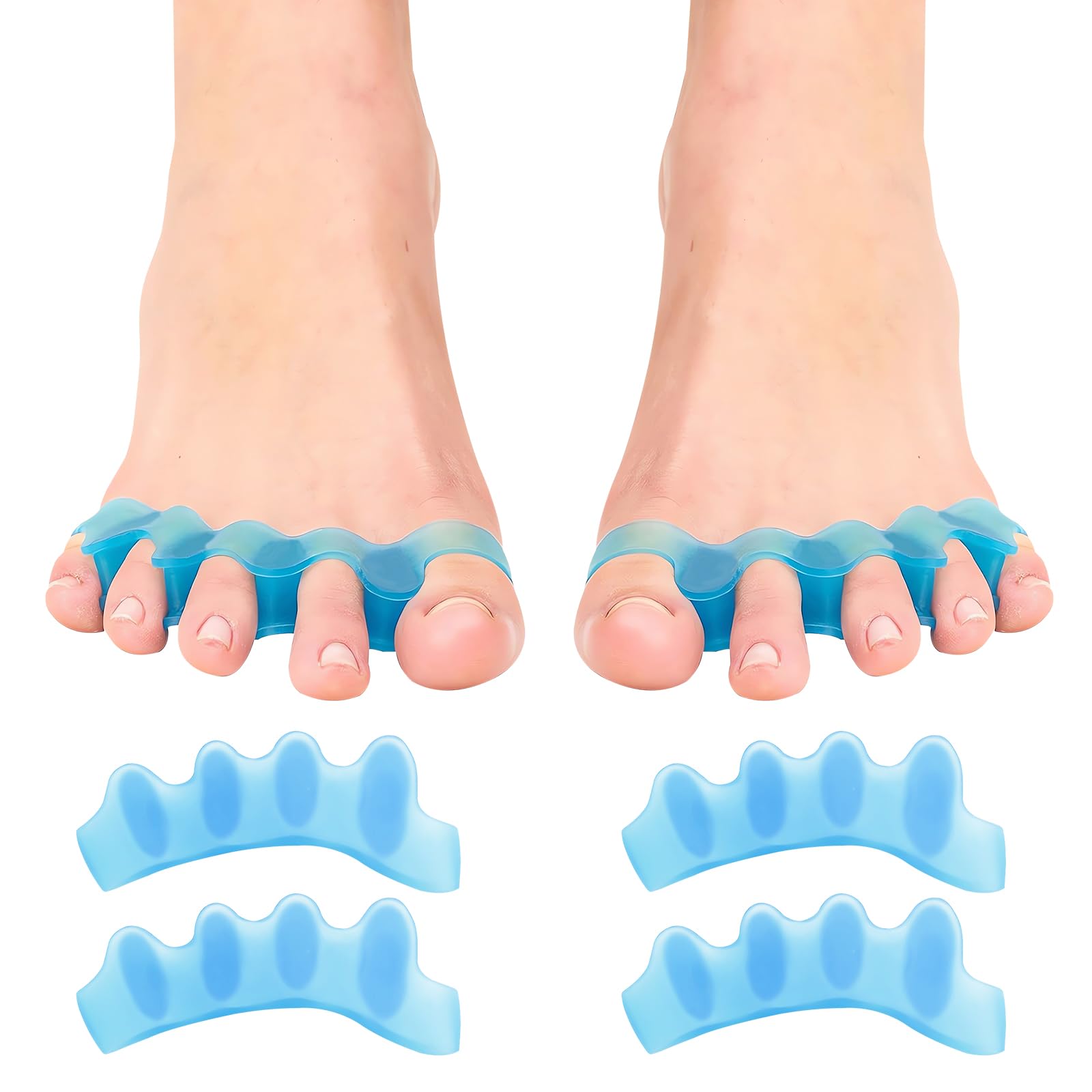 Separatore Dita Piede, 4 Pezzi, Barelle in Gel per Dita del Piede Sovrapposte, Separadita Piedi Silicone Per Ripristinare Le Dita Dei Piedi