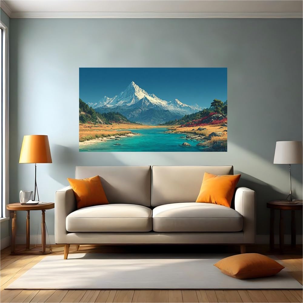 Vinilo decorativo montañas nevadas autoadhesivo con impresión en alta definición
