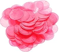 Vista 27 de GLEAVI Cowrie Shells 100pcs Round Shells Pieces Round Natural Capiz with 2 Hole, Polished Slice Accessory Capiz Pearl Coin Beads Charms for Jewelry