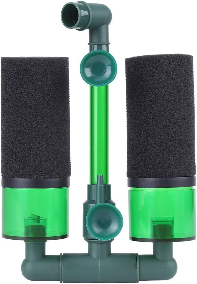 Air Pump Double Head Biochemical Bio Sponge Foam Filter with Suction Cup for Aquarium Fish Tank Equipment(QS-100A)