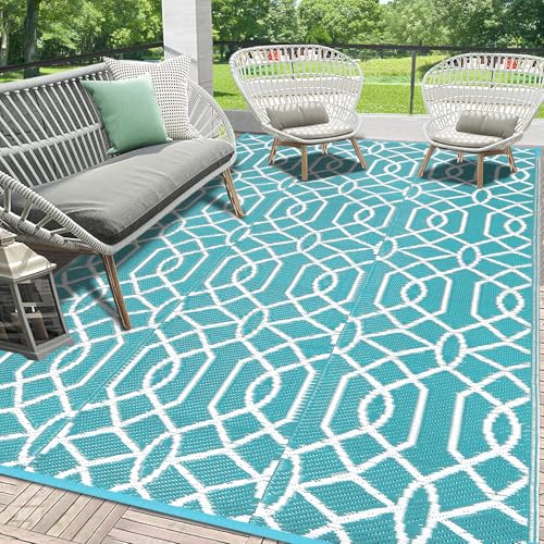 HEBE Outdoor Rug Waterproof 6x9, Reversible...